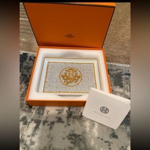 Hermes tray orange and white